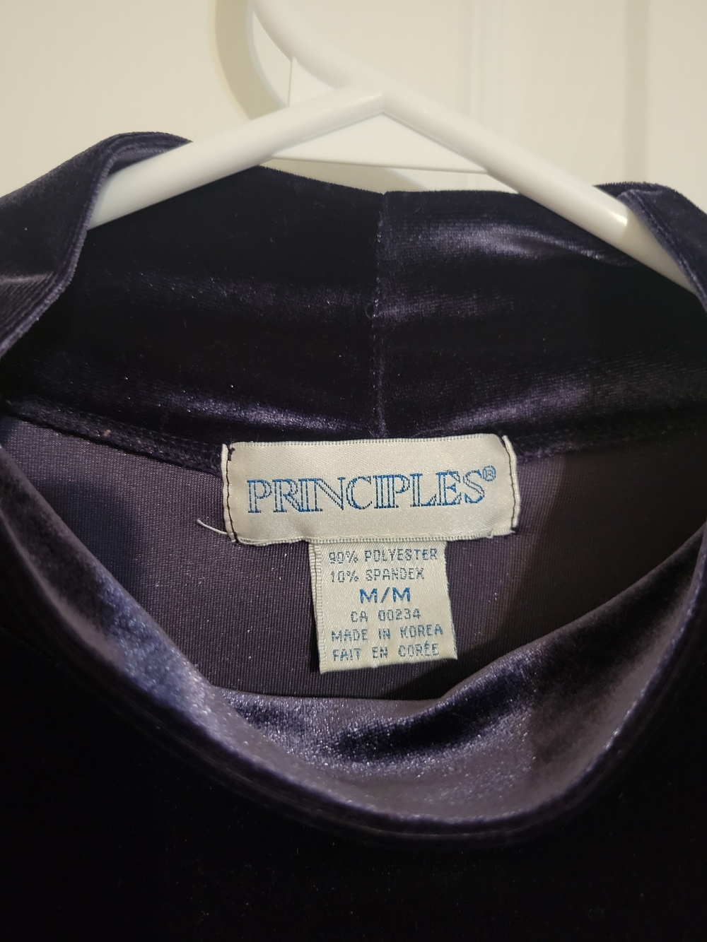Principles Women's Velvet Short Sleeve Mock Neck Shirt - Purple - Picture 3 of 3